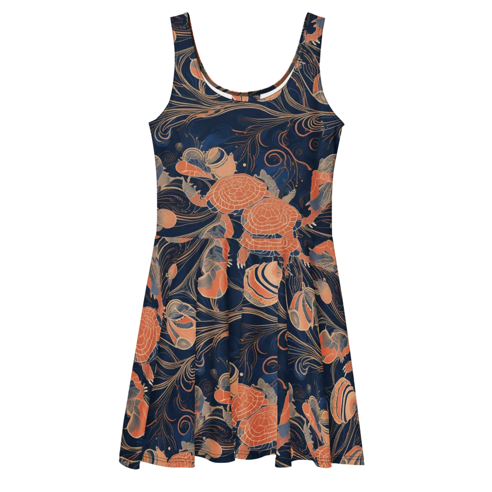 Tidal Filigree on Skater Dress — Front