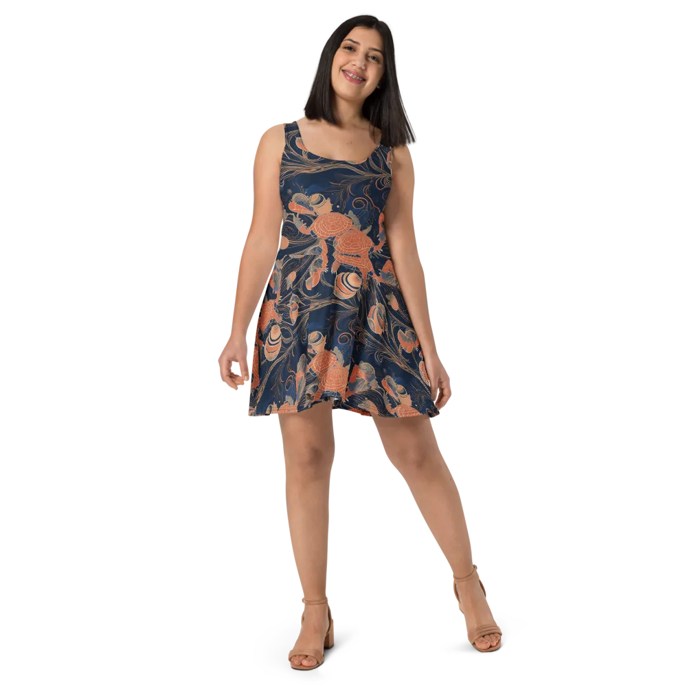 Tidal Filigree on Skater Dress — Front