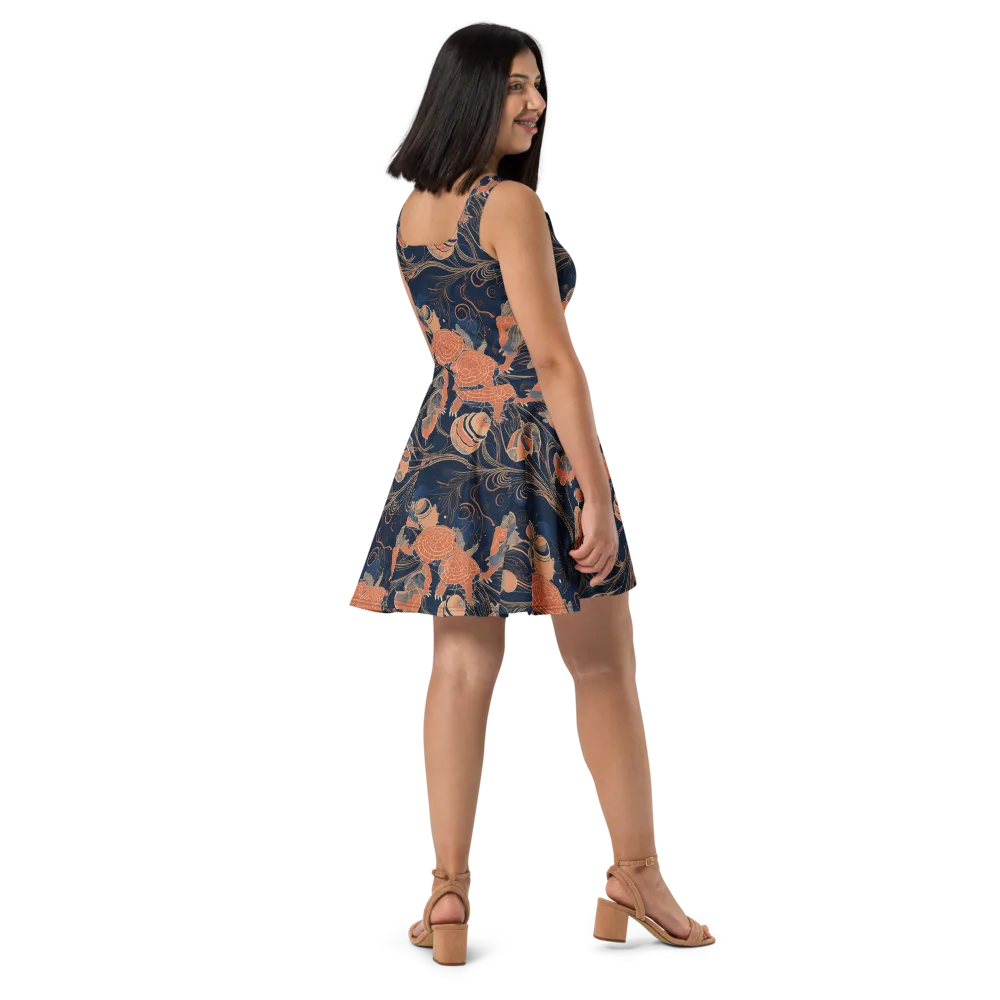 Tidal Filigree on Skater Dress — Right