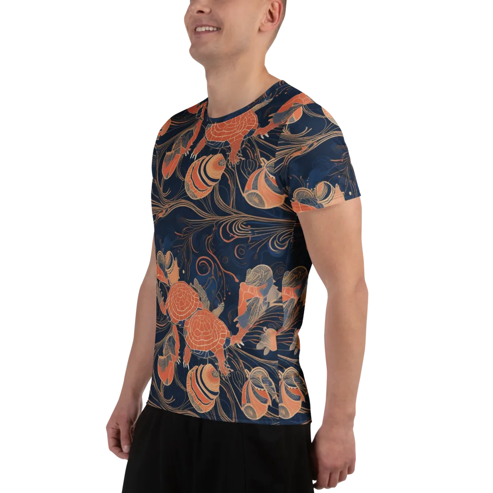 Tidal Filigree on Men's Athletic T-Shirt — Left