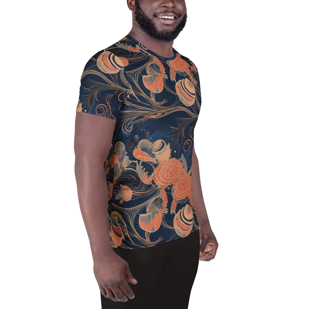 Tidal Filigree on Men's Athletic T-Shirt — Right