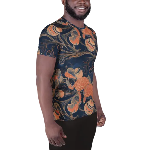 Tidal Filigree on a Men's Athletic T-Shirt