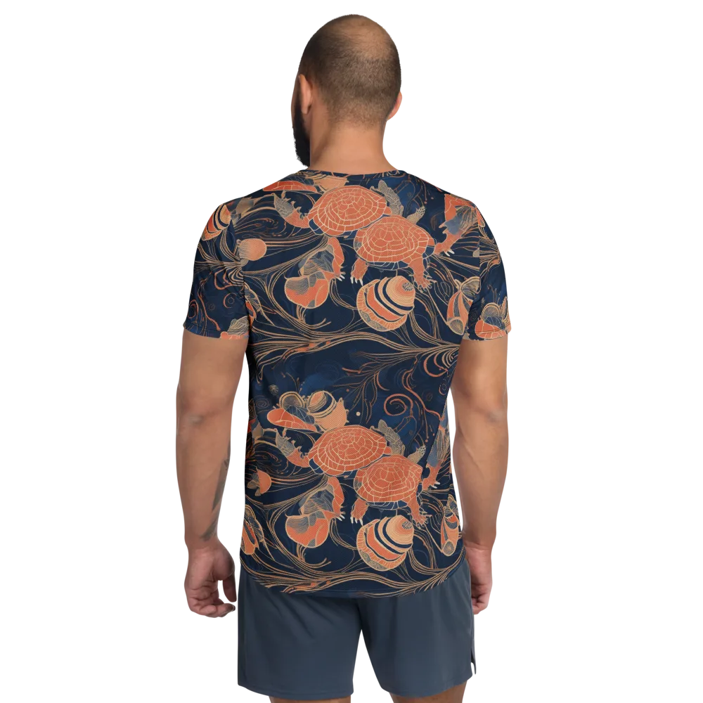 Tidal Filigree on Men's Athletic T-Shirt — Back