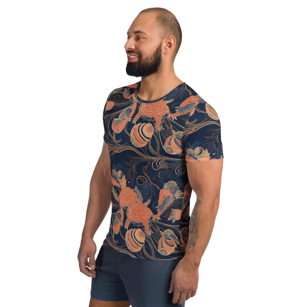 Tidal Filigree on Men's Athletic T-Shirt — Left