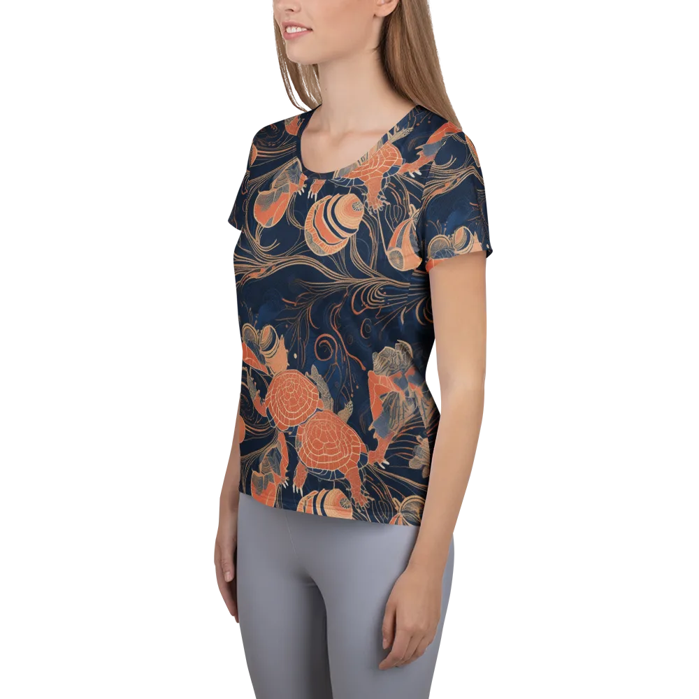Tidal Filigree on Women's Athletic T-Shirt — Left