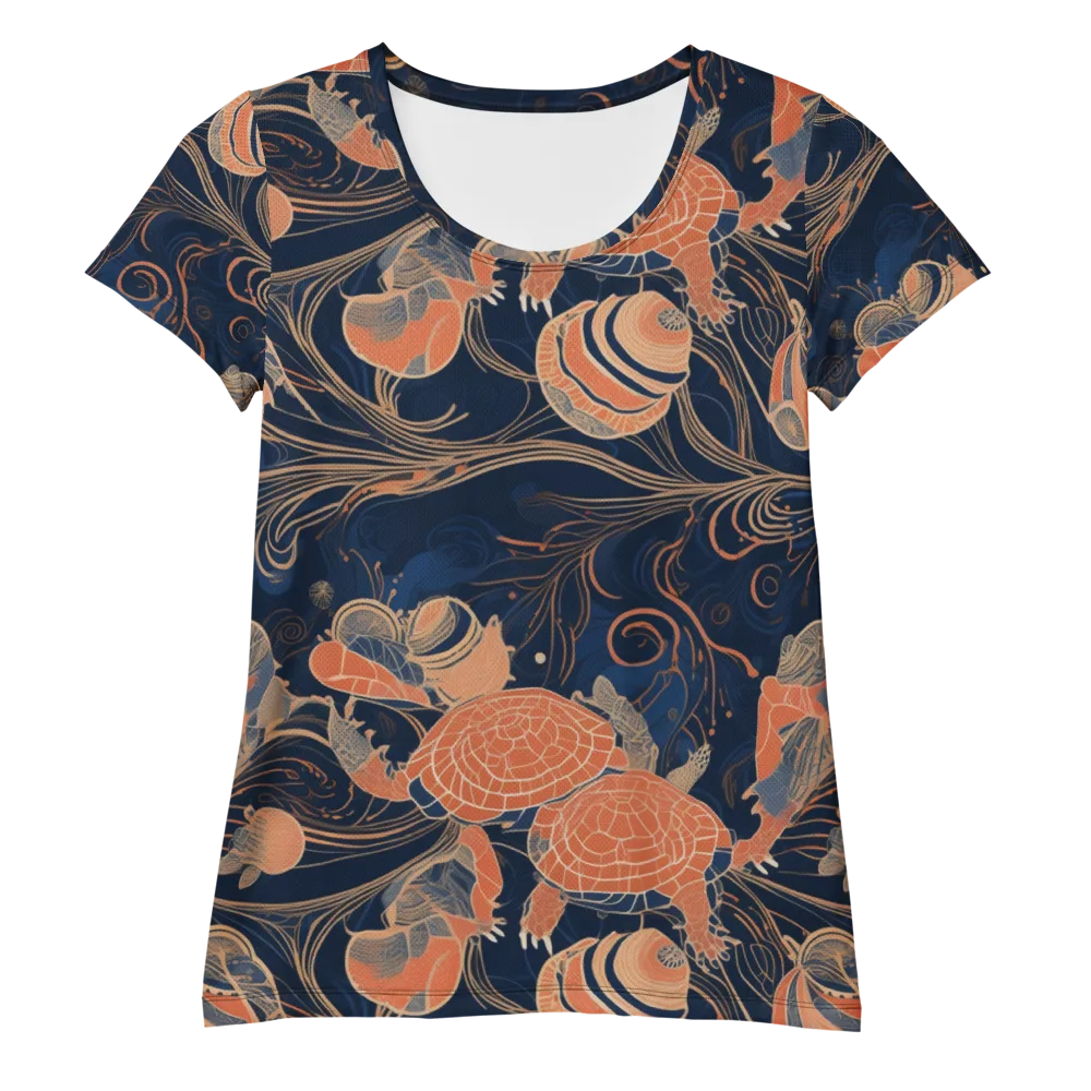 Tidal Filigree on Women's Athletic T-Shirt — Front