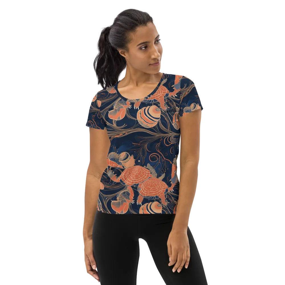 Tidal Filigree on Women's Athletic T-Shirt — Front