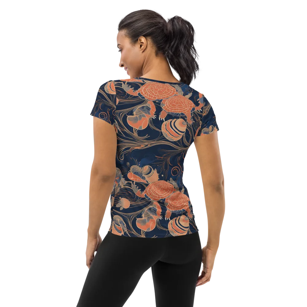 Tidal Filigree on Women's Athletic T-Shirt — Back