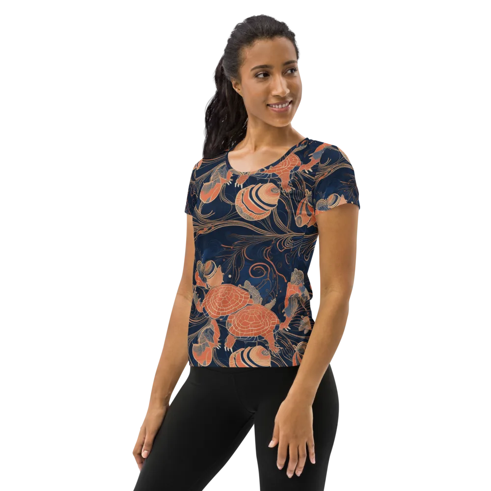 Tidal Filigree on Women's Athletic T-Shirt — Left