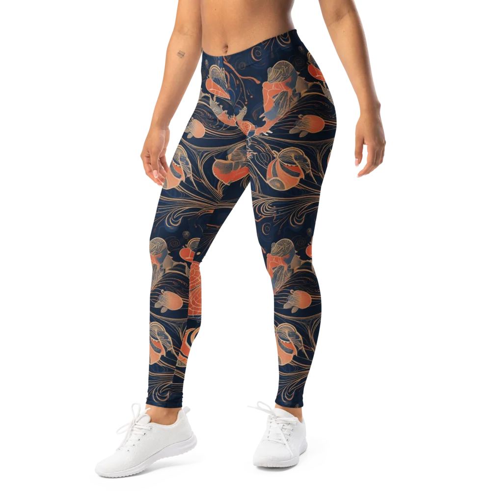 Tidal Filigree on Leggings — Left Front