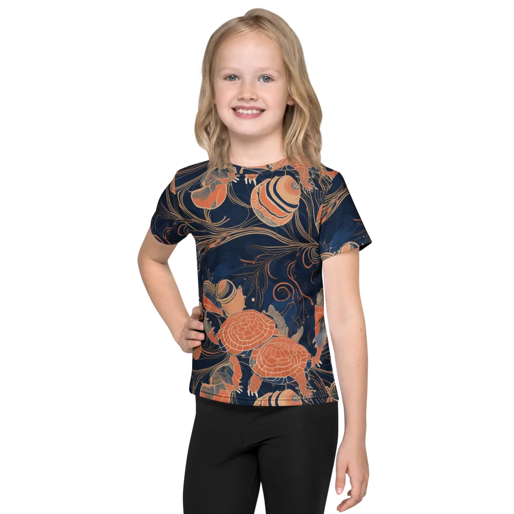 Tidal Filigree on Kids Crew Neck T-Shirt — Front