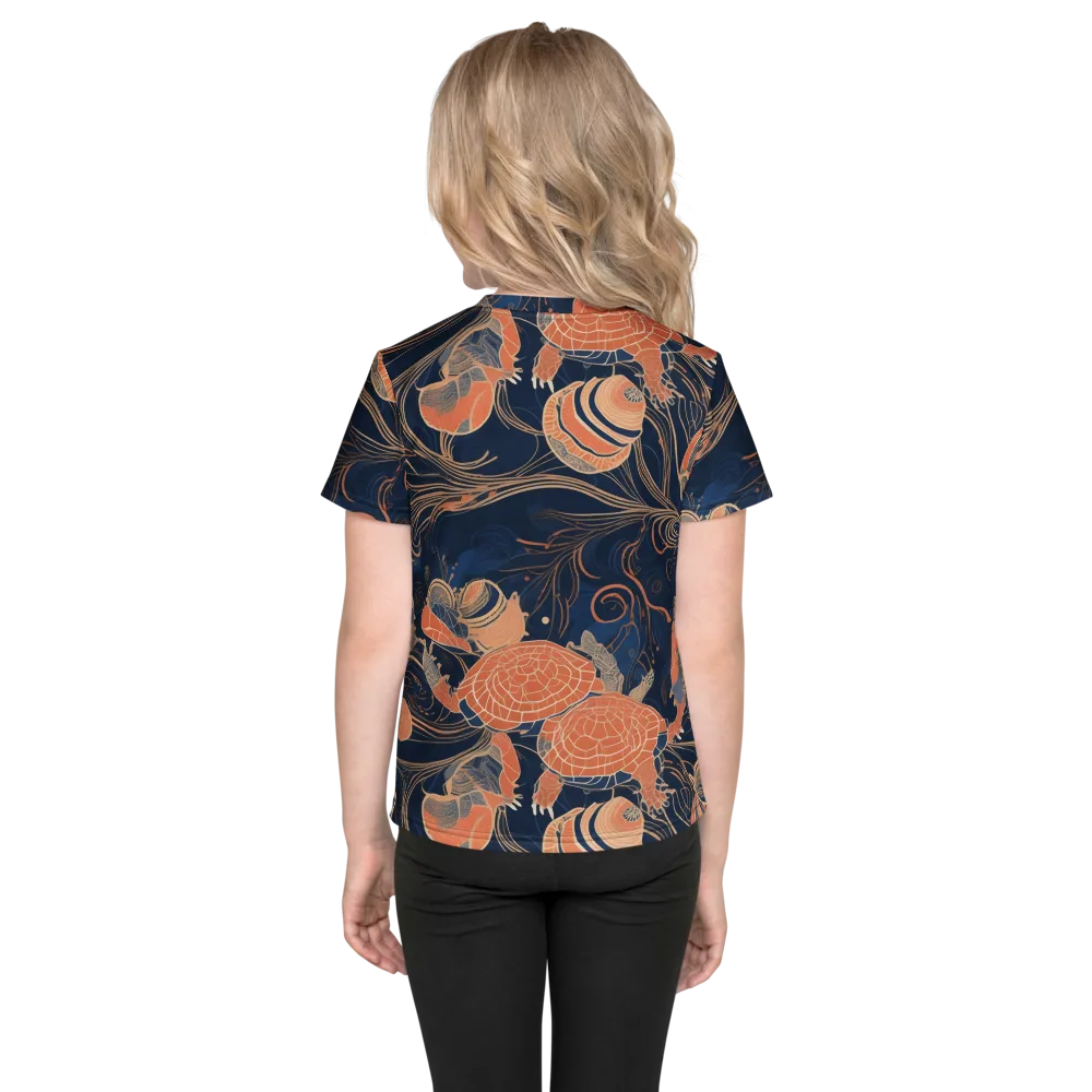 Tidal Filigree on Kids Crew Neck T-Shirt — Back