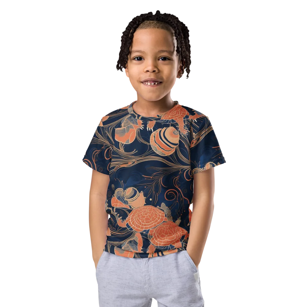 Tidal Filigree on Kids Crew Neck T-Shirt — Front