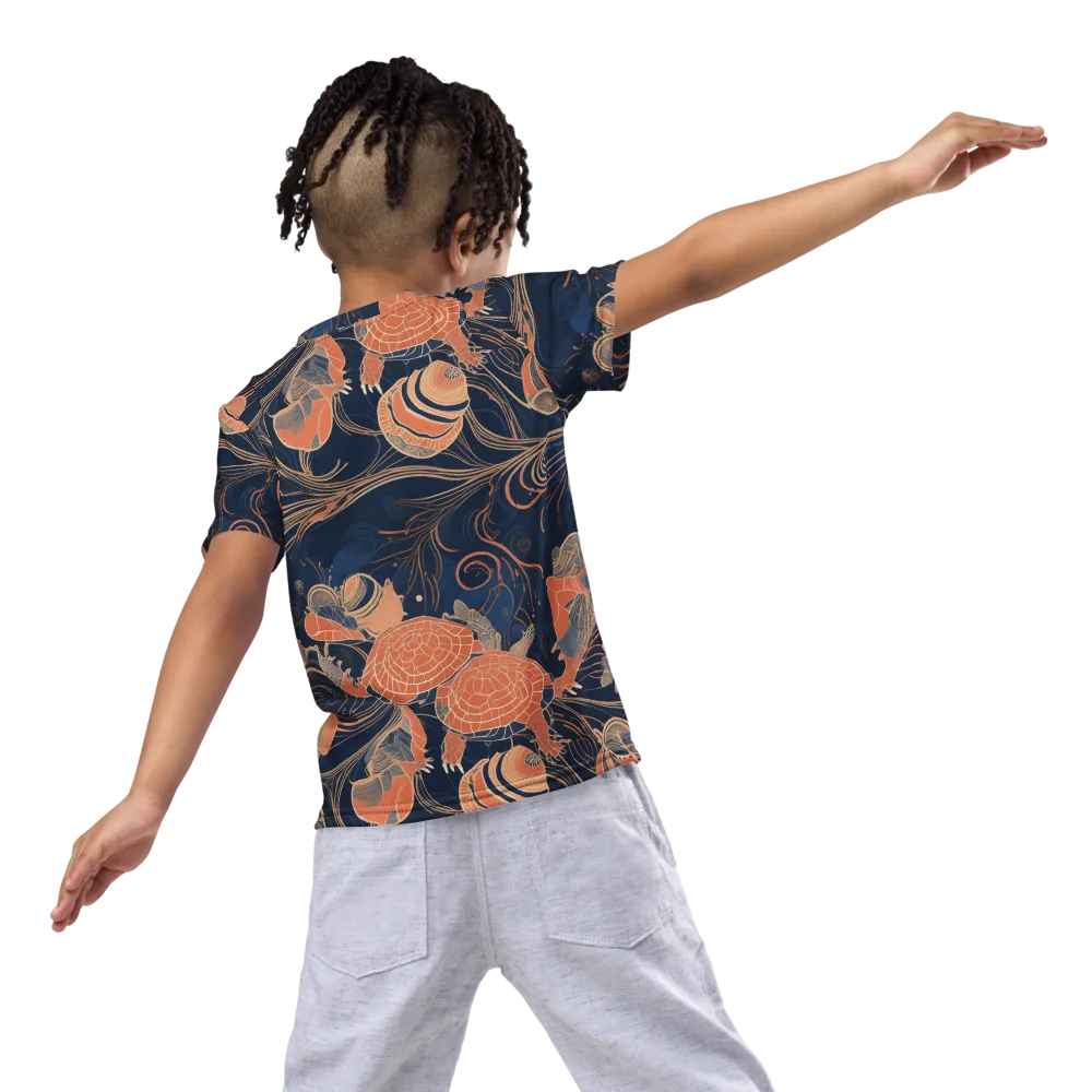 Tidal Filigree on Kids Crew Neck T-Shirt — Back