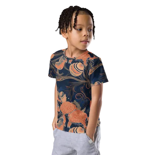 Tidal Filigree on a Kids Crew Neck T-Shirt