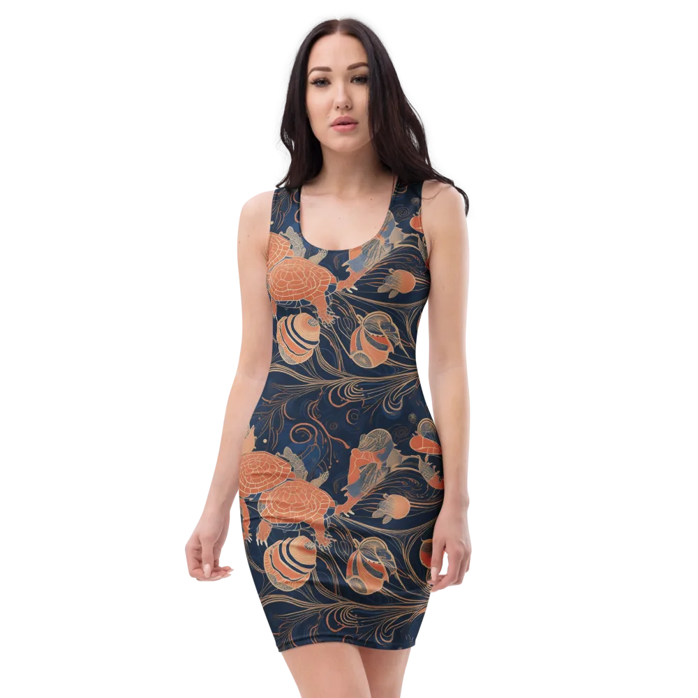 Tidal Filigree on Bodycon Dress — Front