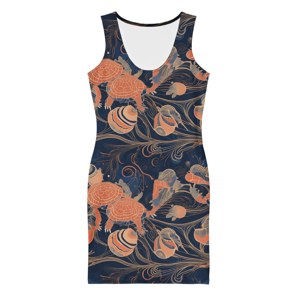 Tidal Filigree on Bodycon Dress — Front