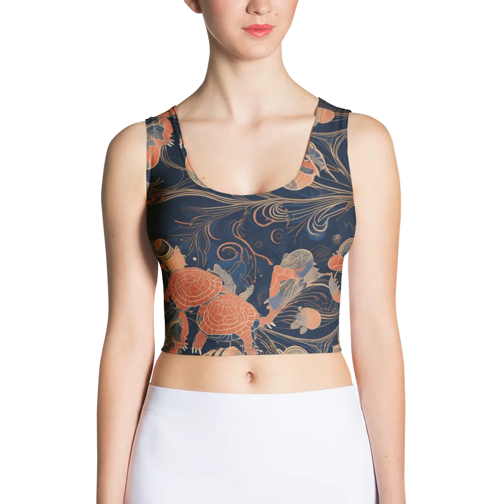 Tidal Filigree on Crop Top — Front