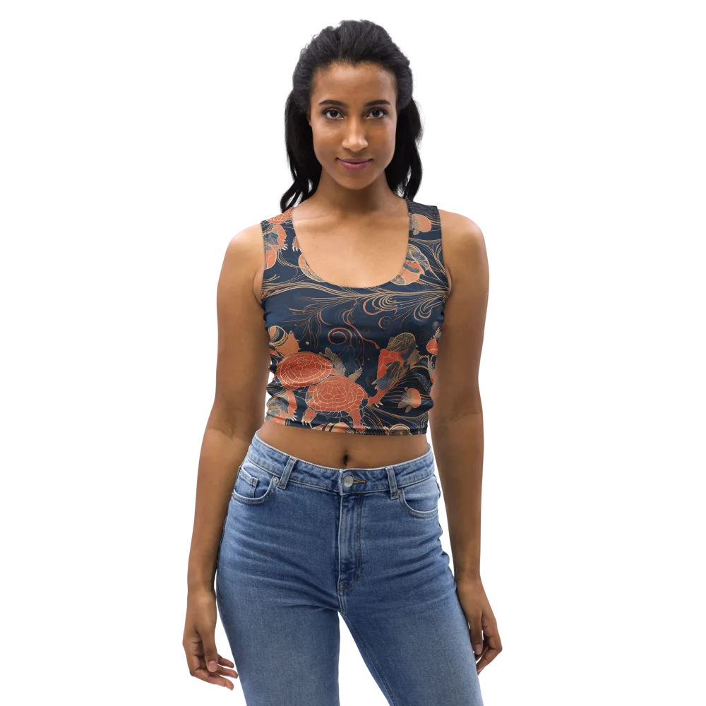 Tidal Filigree on Crop Top — Front
