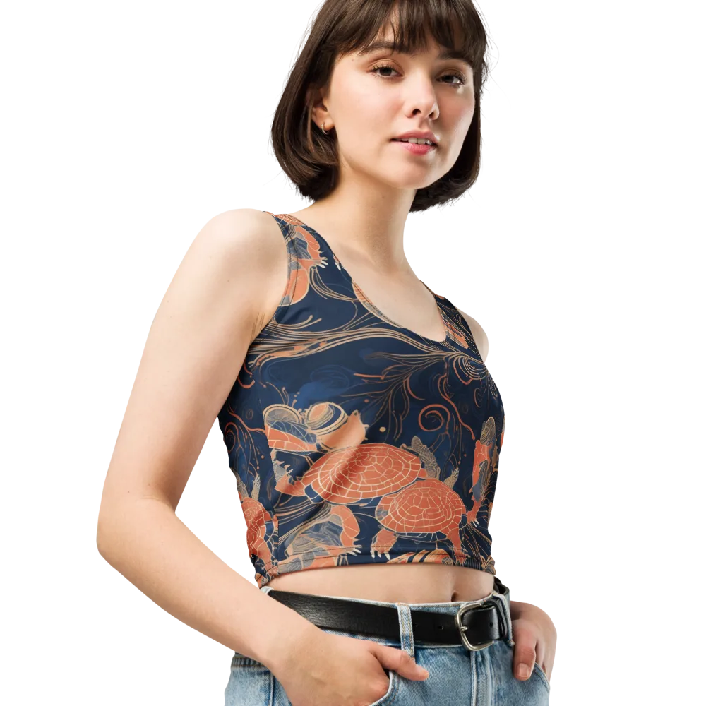 Tidal Filigree on Crop Top — Right Front
