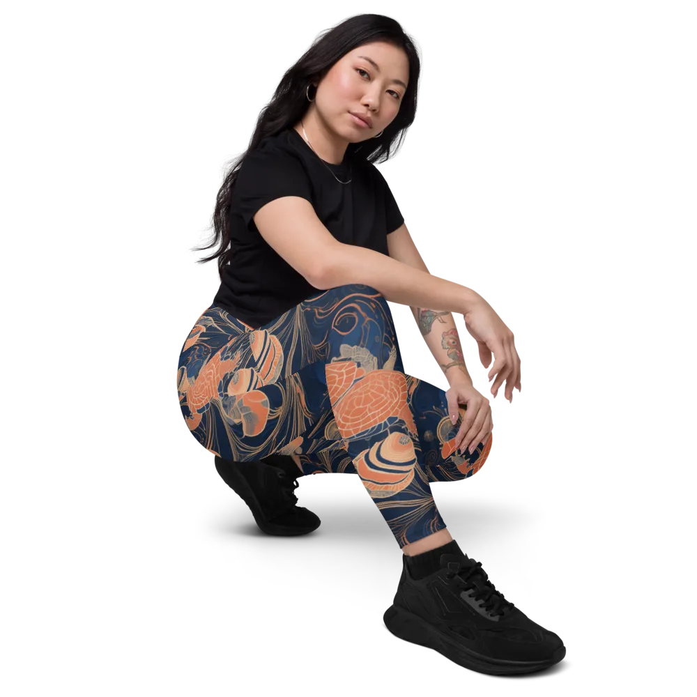 Tidal Filigree on Leggings with Pockets — Right Front