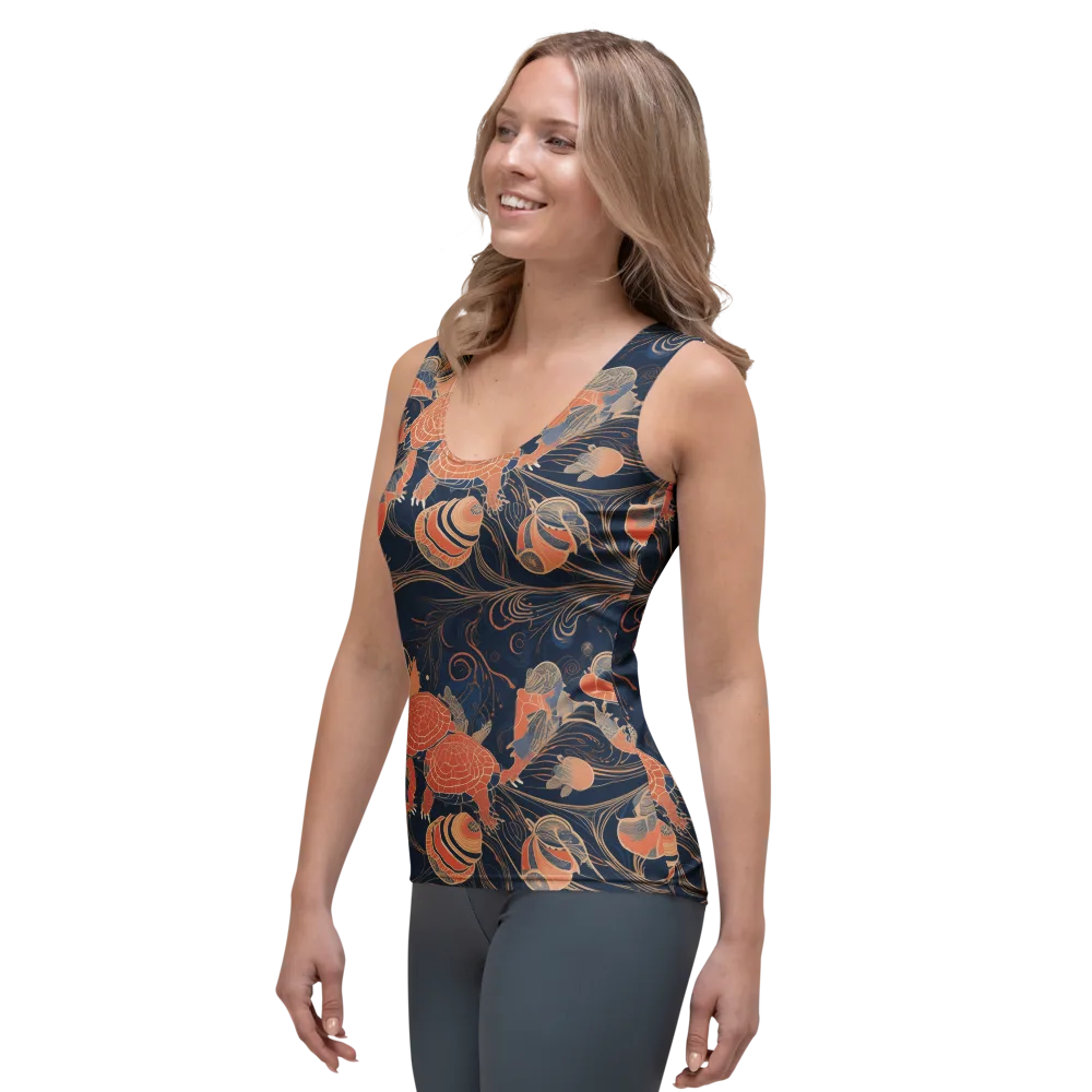 Tidal Filigree on Women's Tank Top — Left Front