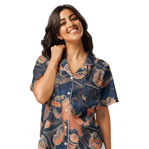 Tidal Filigree on a Women's Short Sleeve Pajama Top
