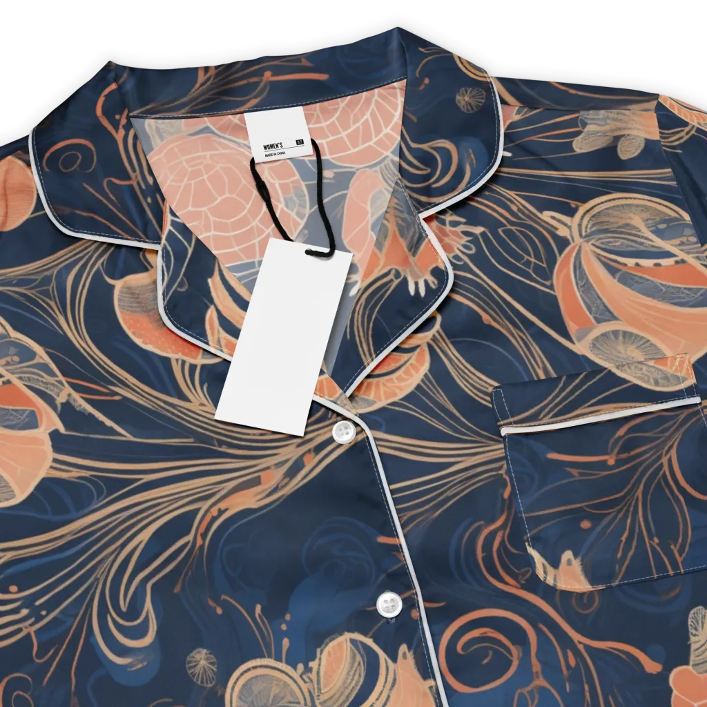 Tidal Filigree on Women's Short Sleeve Pajama Top — Product details
