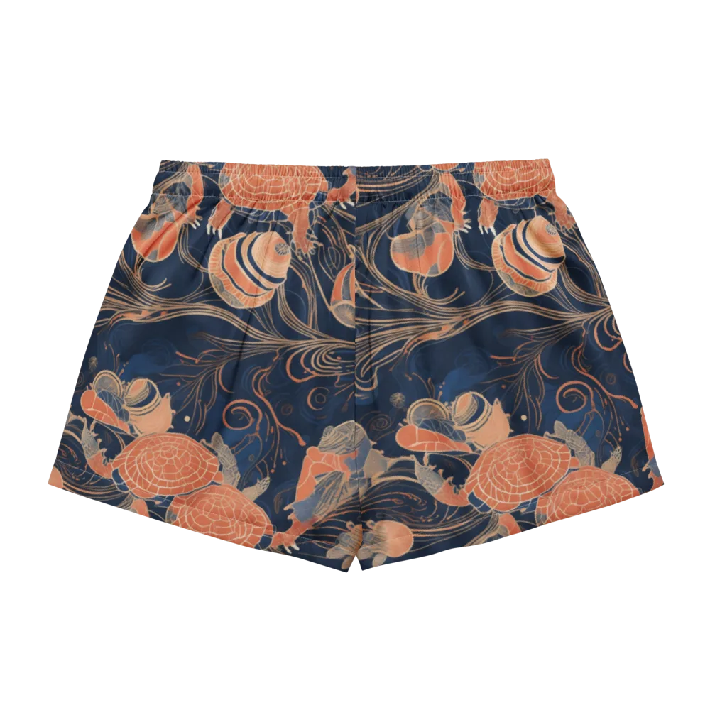 Tidal Filigree on Women's Pajama Shorts — Back