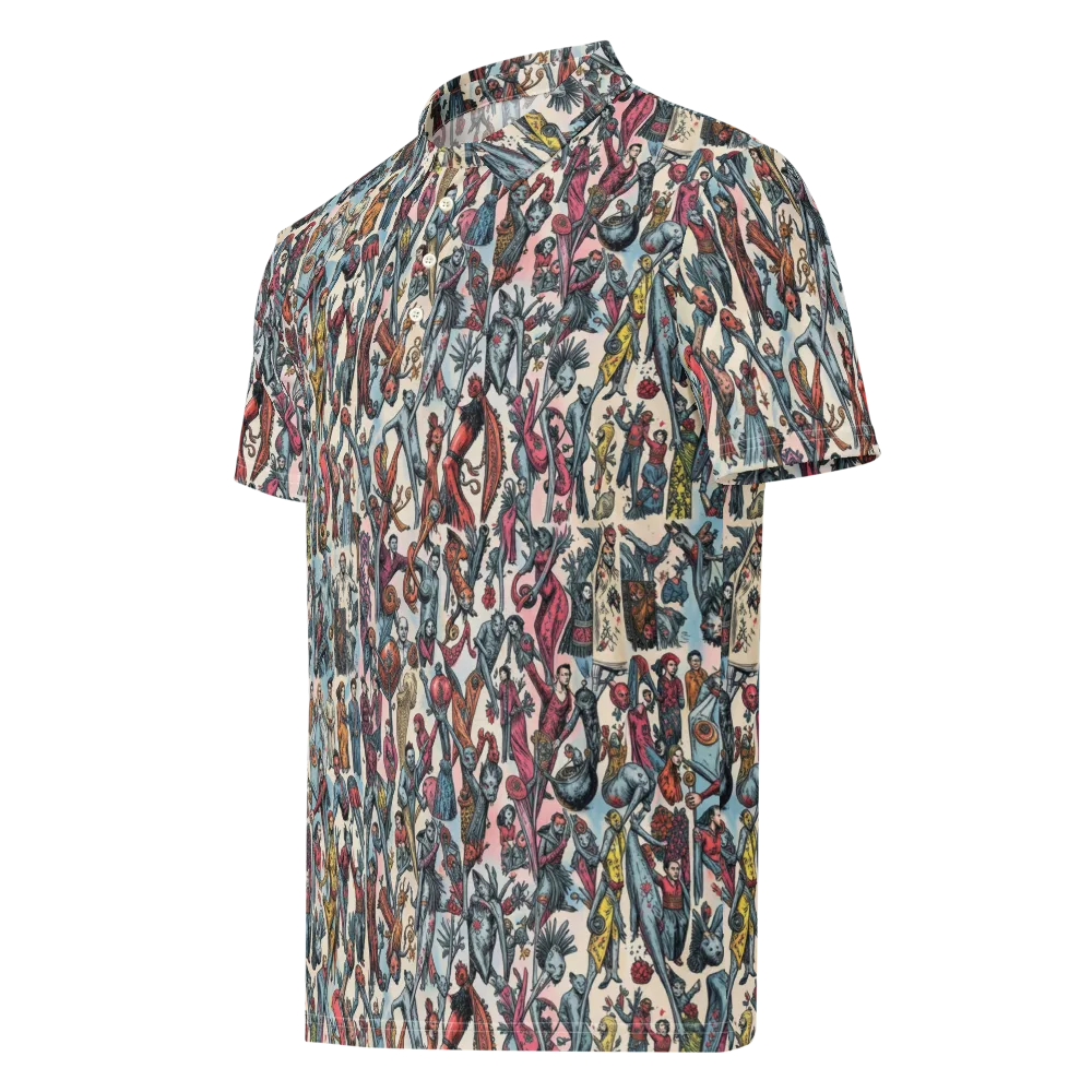Freakshow Fête on Men's Slim Fit Polo Shirt — Left Front
