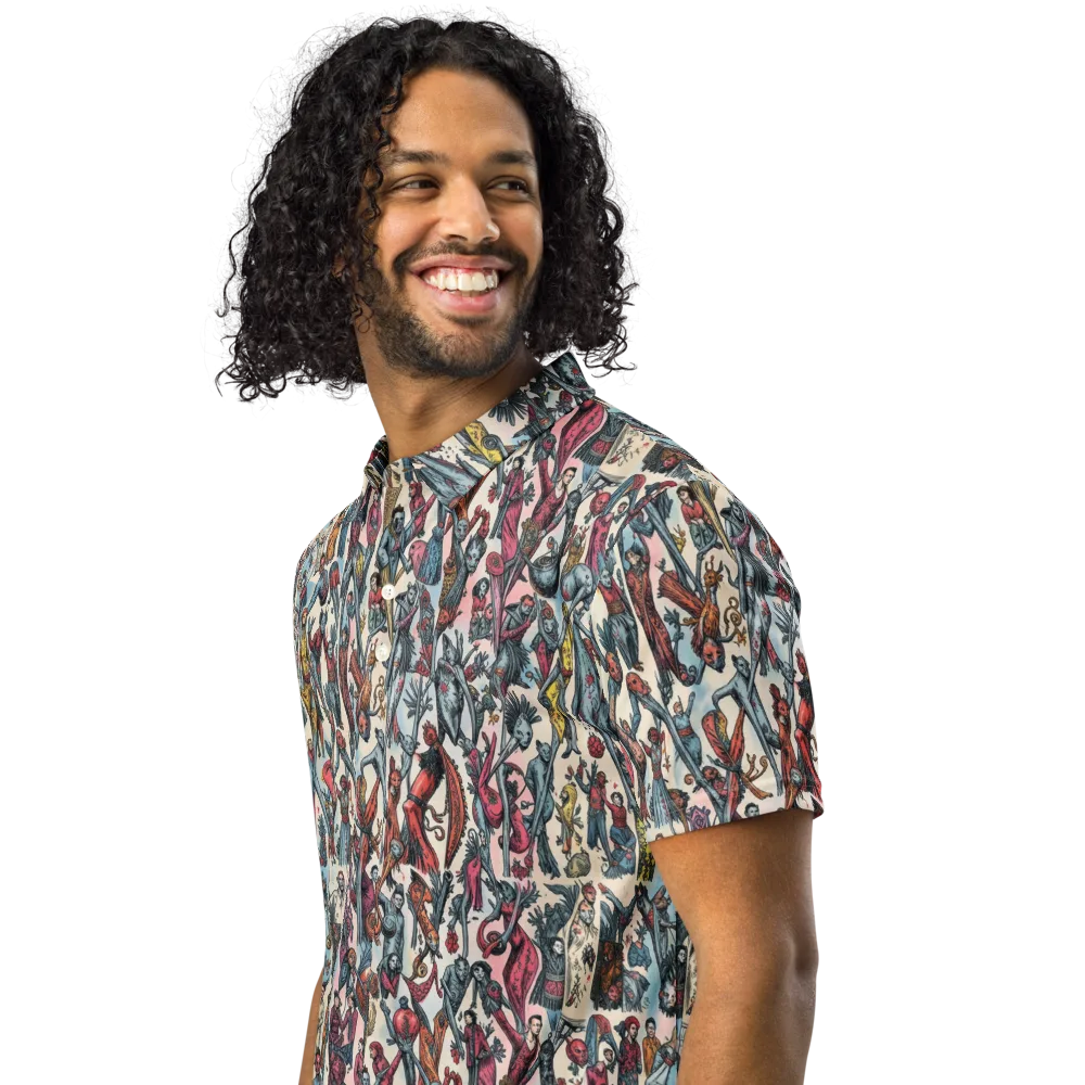 Freakshow Fête on Men's Slim Fit Polo Shirt — Left Front