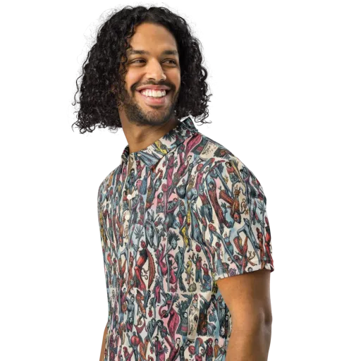 Freakshow Fête on a Men's Slim Fit Polo Shirt
