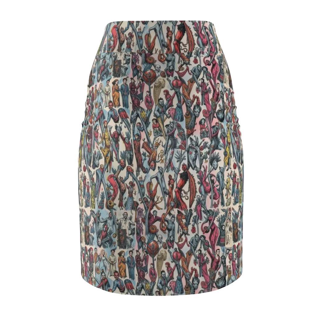 Freakshow Fête on Pencil Skirt — Back