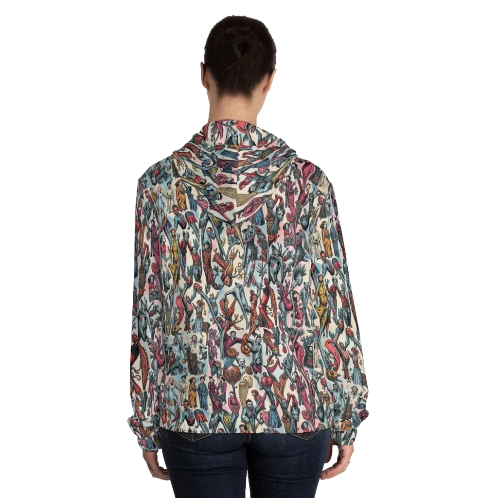 Freakshow Fête on Women's Full-Zip Hoodie — Back On Person