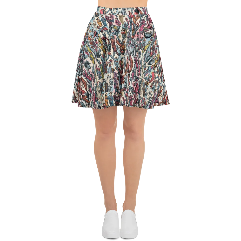 Freakshow Fête on Skater Skirt — Front