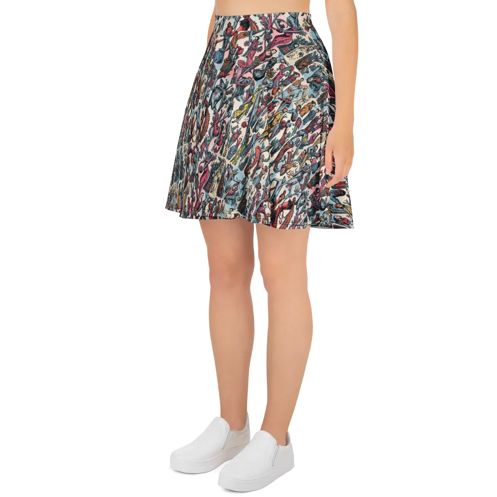 Freakshow Fête on Skater Skirt — Left