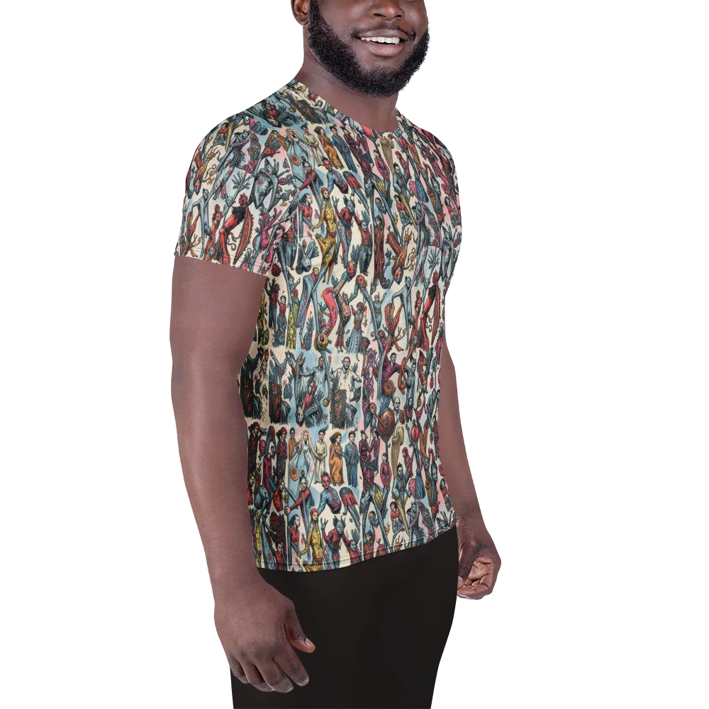Freakshow Fête on Men's Athletic T-Shirt — Right
