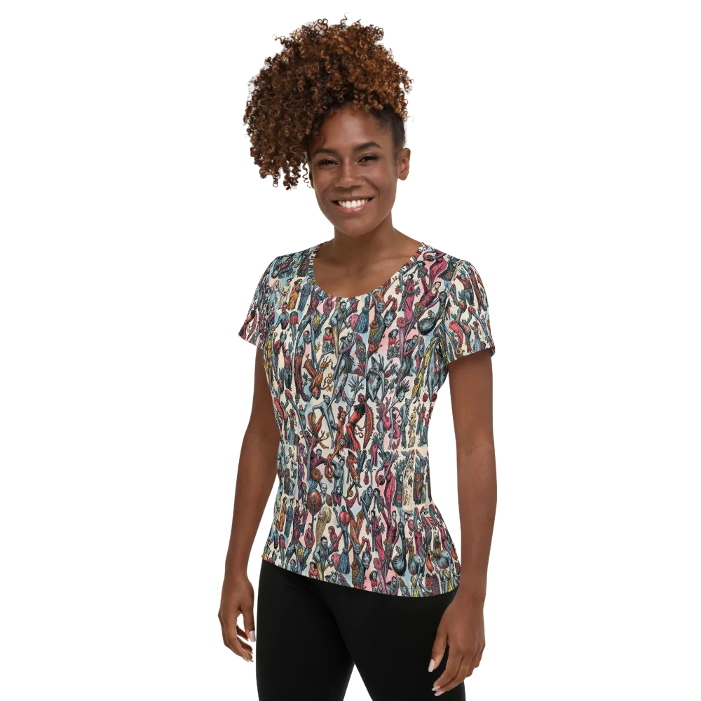 Freakshow Fête on Women's Athletic T-Shirt — Left