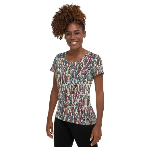 Freakshow Fête on a Women's Athletic T-Shirt