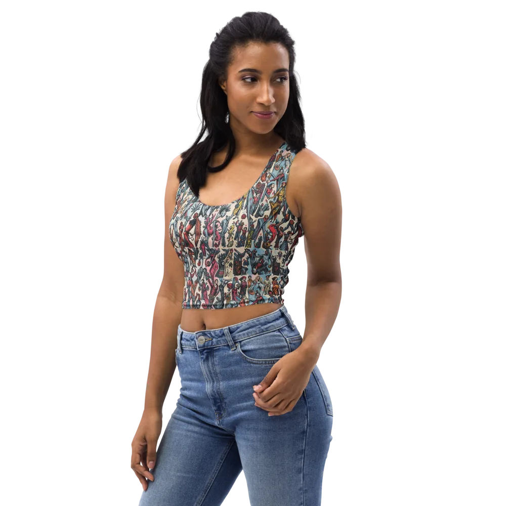 Freakshow Fête on Crop Top — Left Front