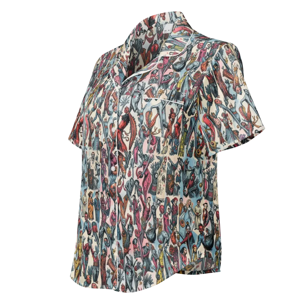 Freakshow Fête on Women's Short Sleeve Pajama Top — Left Front