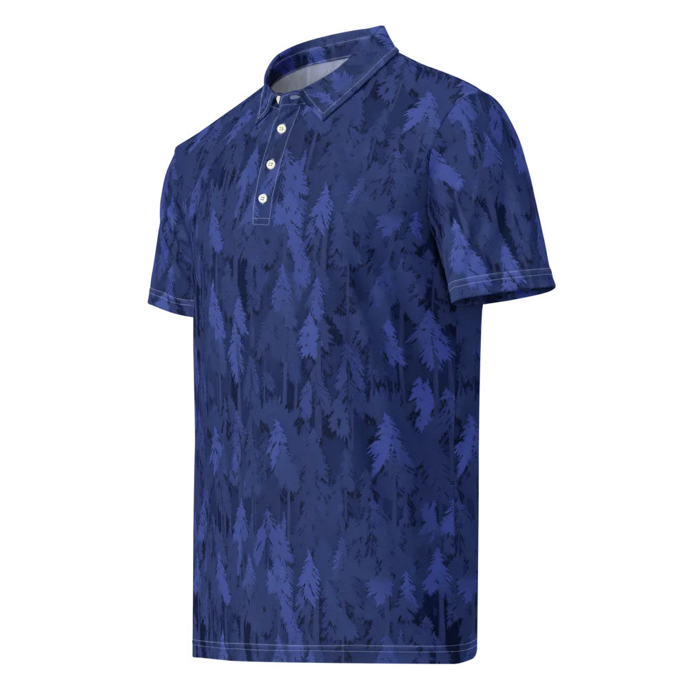 Indigo Evergreen on Men's Slim Fit Polo Shirt — Left Front
