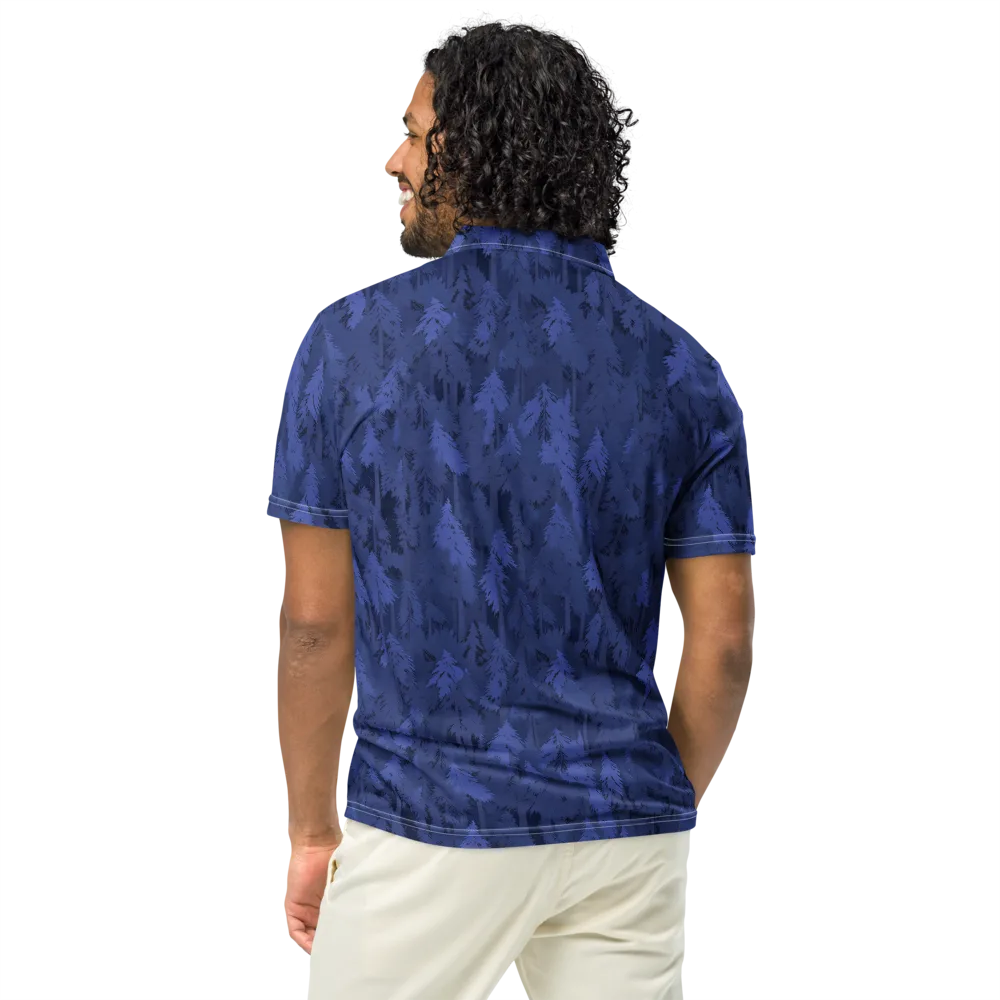 Indigo Evergreen on Men's Slim Fit Polo Shirt — Back