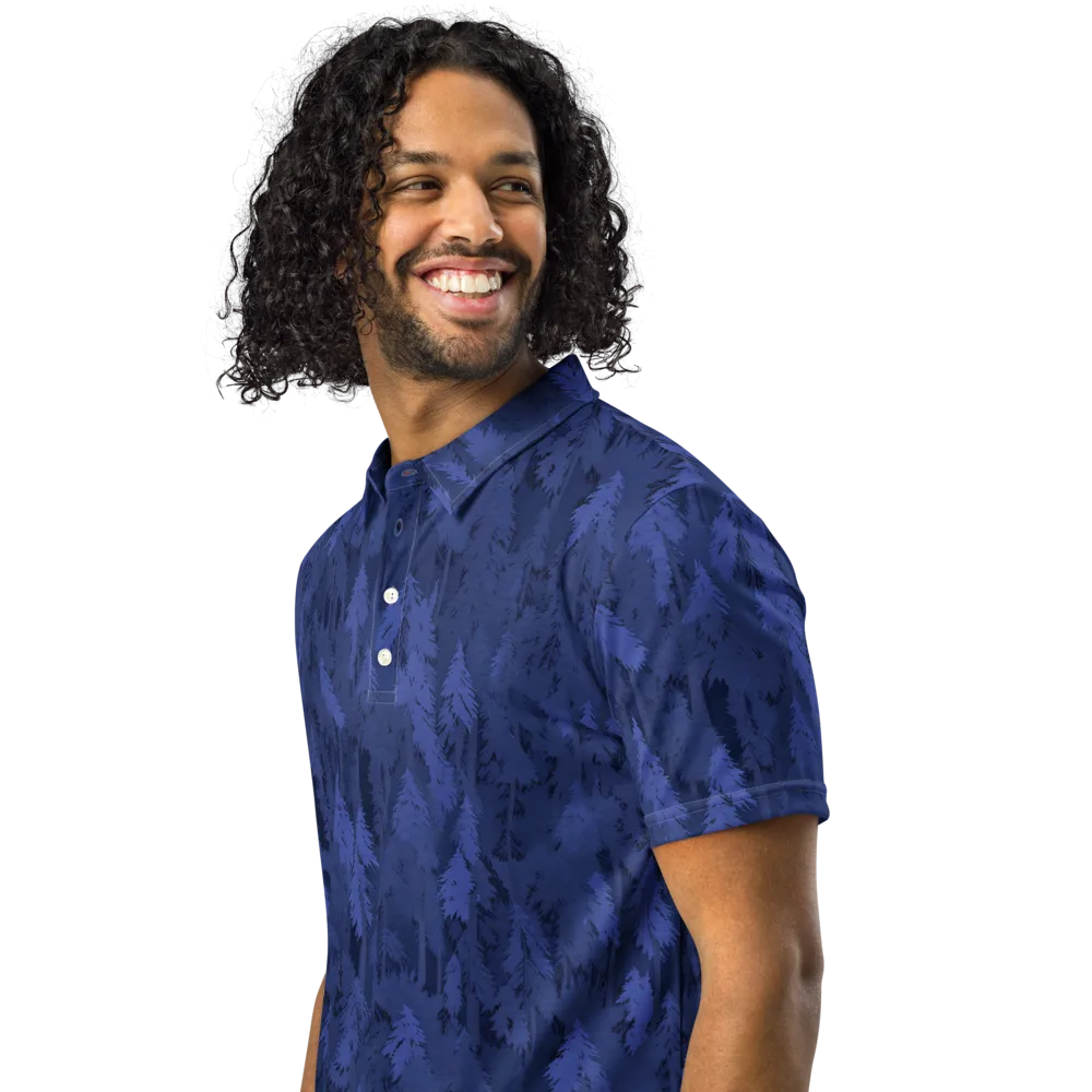 Indigo Evergreen on Men's Slim Fit Polo Shirt — Left Front