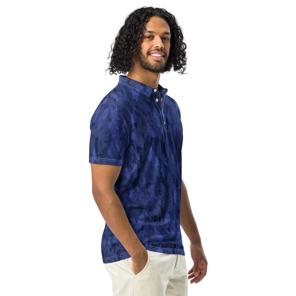 Indigo Evergreen on Men's Slim Fit Polo Shirt — Right Front
