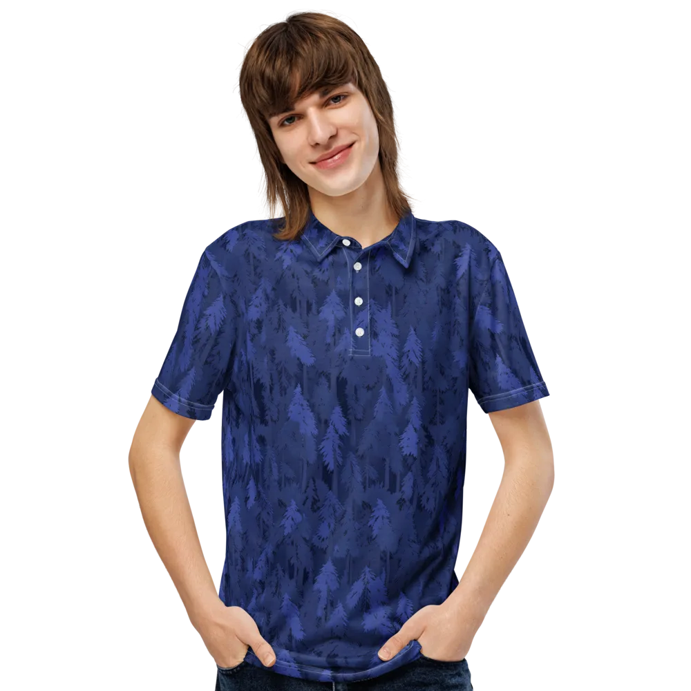 Indigo Evergreen on Men's Slim Fit Polo Shirt — Front