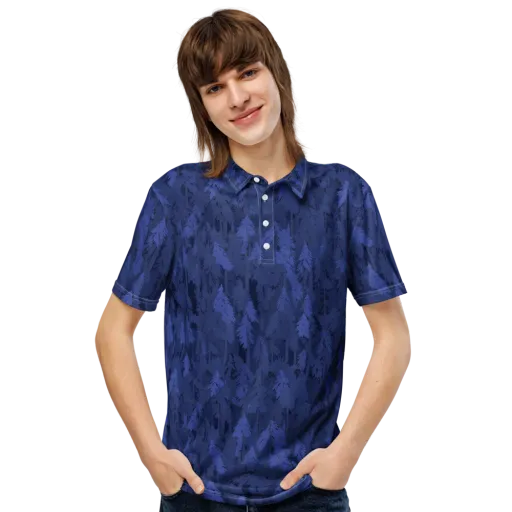 Indigo Evergreen on a Men's Slim Fit Polo Shirt