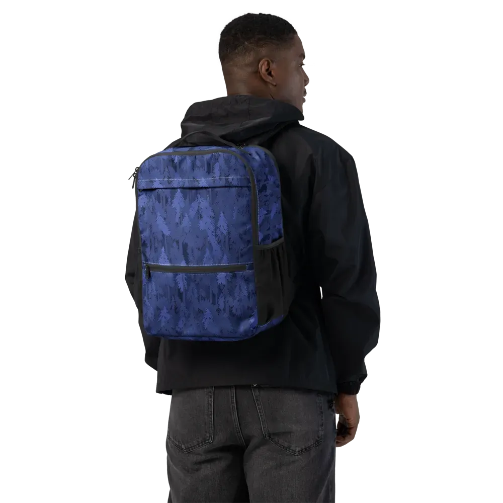 Indigo Evergreen on Utility Backpack — Back