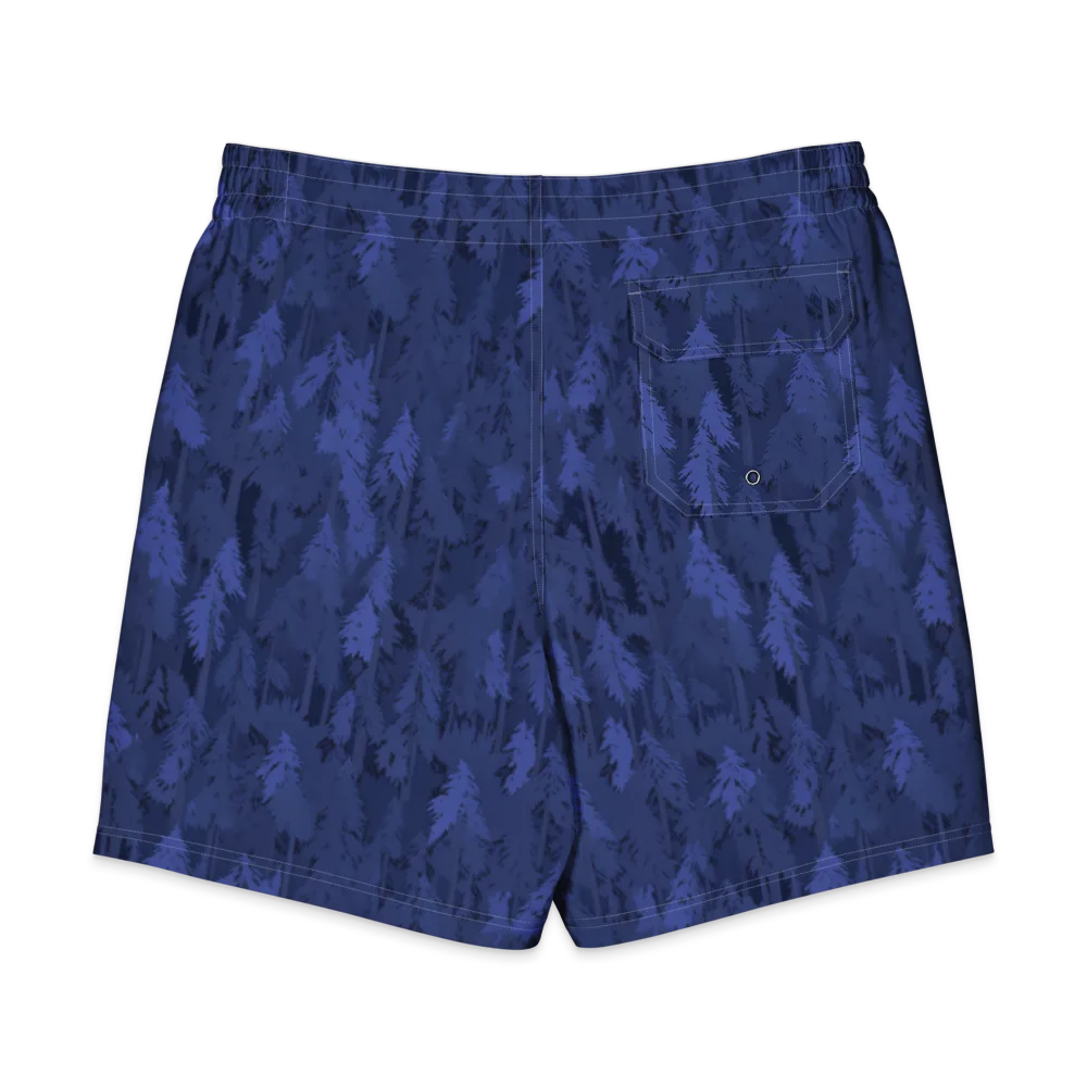 Indigo Evergreen on Men's Board Shorts — Back
