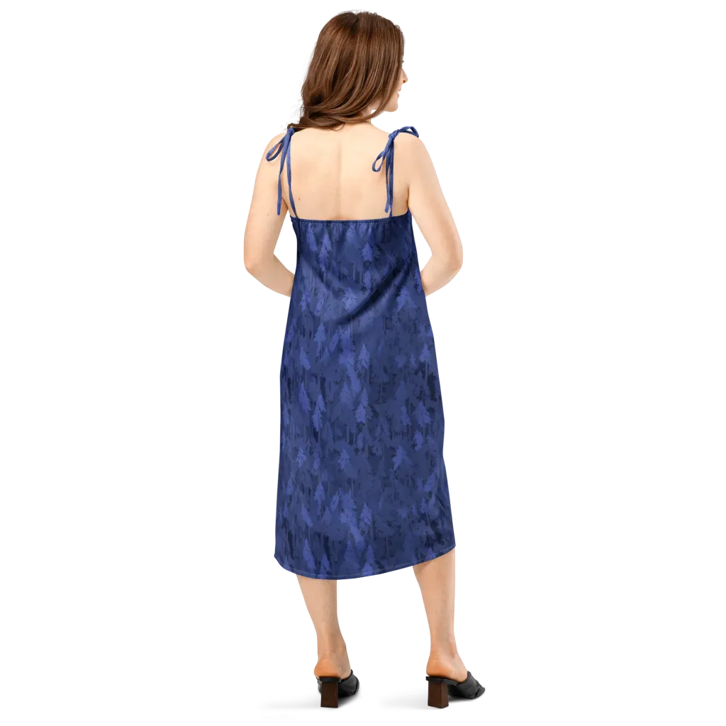 Indigo Evergreen on Slip Dress — Back